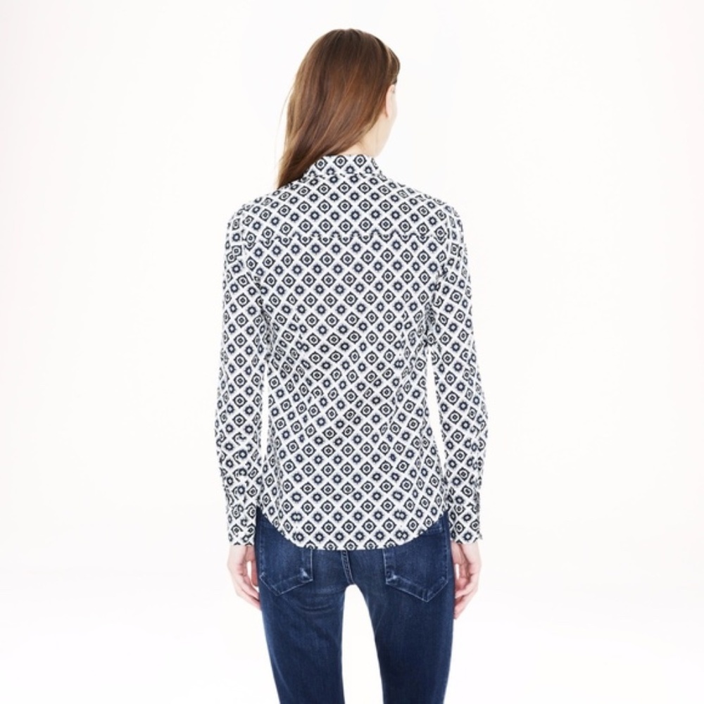 J. Crew Foulard Blue Medallion Perfect Shirt - Picture 5 of 12